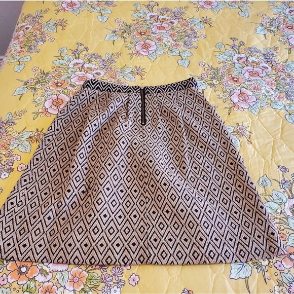 Anthropologie Lauren Moffatt Geometric Neutral Academia skirt w/ pockets Size 10 - Picture 11 of 12